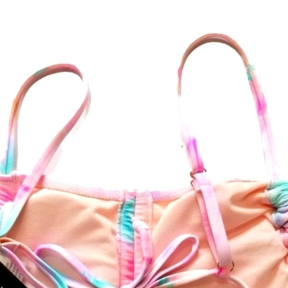 CALIFORNIA WAVES Juniors' Cinch-Front Strappy Bikini Top, Swimwear, swimsuit M - Picture 10 of 12